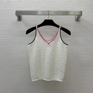 2024 New Spring Summer Tops Runway Frauen Tanks Camis High End Jacquard Frauendesigner Tees C0511