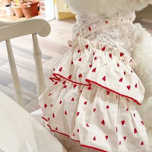 Summer Sweet Love Cake Skirt Pet Princess Dress Puppy Cat Clothes Thin Breathable Dog Dress Bichon Maltese Small Dog Clothes 240511