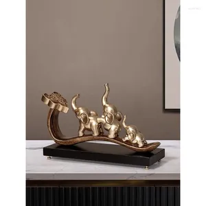 Decorative Figurines Elephant Decoration Home Ornament Living Room Fortune TV Cabinet Wine Light Luxury High-End Office