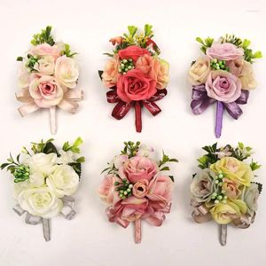 Dekoracyjne kwiaty jedwabny stanik ślub druhna ręcznie robiona sztuczna dekoracja balowa na panny młodej