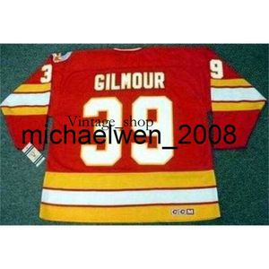 Vin Weng Men Women Youth Doug Gilmour 1989 CCM Vintage Torna via Hockey Jersey cucito qualsiasi nome qualsiasi numero di portiere Cut