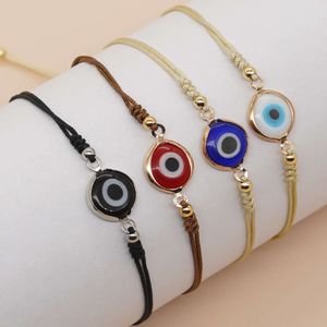 GO2BOHO Turkish Mal Olhos Jóias de Moda Mulheres Charme Madeirado Cor corda Ajusta Amizade Mulheres Menino Crianças Bracelet de Summer Summer