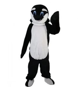 2025 Högkvalitativ svart Dolphin Mascot Costume Fun Outfit Suit Birthday Party Halloween Outdoor Outfit Suit Festival Dress Vuxen Size