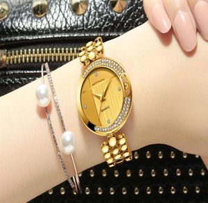 2020 CRRJU New Fashion Women039s Wrist Watches with Diamond Golden Watchband Top Luxury Brand Ladies Jewelry Bracelet Clock Fem8670738