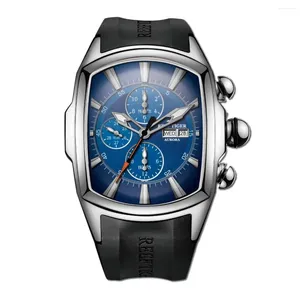 Armbanduhr Riff Tiger Männer Automatische Uhr 48.6mm Sport Mechanical Armbanduhr Tonneau Hülle Luminöser Multi-Dial-Saphir-Monat Weel Datum