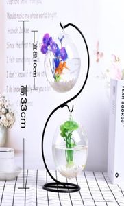 Aquários Ball Goldfish Ball pendurado Aquário Tanque de peixe Tabela de vaso de planta de flores para pequenos suprimentos para animais de estimação Acessórios8237010