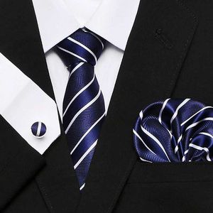 Cravatta set di moda affari di moda argento in seta a quadri da uomo cravatta cravatta a 7,5 cm per uomini formato di qualità del matrimonio di lusso formale cravatta cravatta