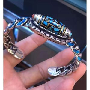 Bestseller Armband Vintage eingelegtes türkiser Himmel Perlen Sechs-Wort wahres Wörter Transfer Armband für Männer und Frauen