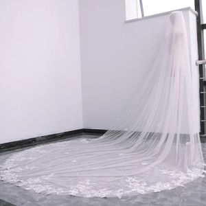 Romantic White Ivory Mantilla veil Chapel Length Lace Edge veils For Wedding Dresses 270O