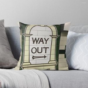 Pillow Way Out Sign (London Underground) Throwcase per cuscini di divano a quadri di copertura per casa