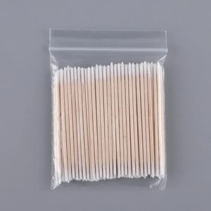 100 PCS/Ear Care Cleaning Wood Handle Pointed Tip Head Cotton Semi Permanent Eyebrow Eyelash Tattoo Thread Beauty Makeup Color