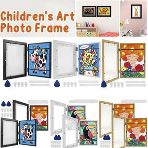 Рамки A4 Kids Art Front Open Wooden Kids Artwork Frame для ремесел. Рисование 3D Picture Home Decor