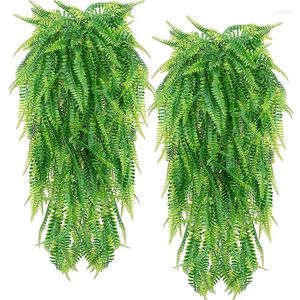 Decorative Flowers 69 Leaves Artificial Plants Persian Ferns Wall Hanging For Outdoor Garden Home Wedding Decoration Green Faux Vines Decor