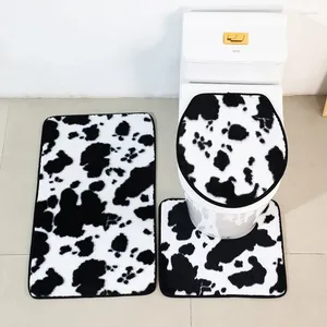 Bath Mats 3pcs/set Bathroom Carpets Set Rectangle Mat U-shape Toilet Rug And Lid Cover Kit Anti-skid Water Absorbent Feet Pad