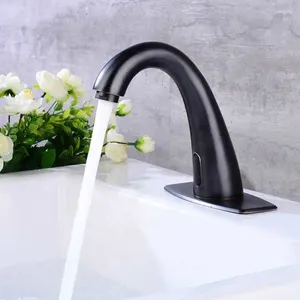 Torneiras de pia do banheiro G1/2 Fauceta fria única Sensor automático Inteligente Bacia Touchbasin Water Tap preto Torneira do Banheiro