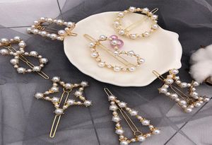 Crystal Pearl Clip Metal Hairclip Elegancki barrette Bobby Pins Wedding Hair Styling Clips for Women6332579