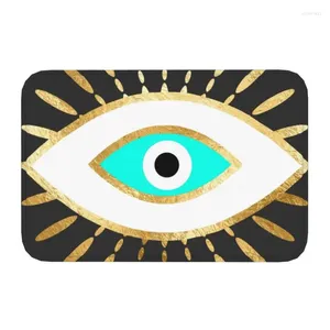 Mattor Hamsa Evil Eye Gold Foil Print Front Door Floor Entrance Mat Indoor Nazar Amulet Kitchen Badrum Dörrat Trädgårdsmattan