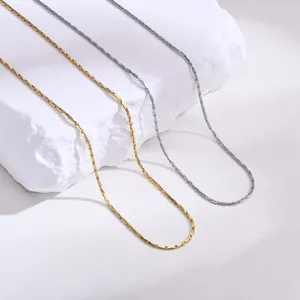 Chains 1mm Thin Chain Necklace Women Choker Stainless Steel Jewelry Non Tarnish