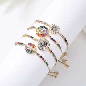 INS light Copper-plated gold Mixed Color Zircon Jewelry For Women