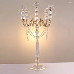 Держатели свечей 2pcsrylic candelabras с хрустальными подвесками 77 см/30 дюймов роста брачный подсвеч