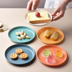 Tallrikar japansk plast mellanmål tallrik hem matbord spett bent skål liten rund tårta förvaring bricka skiva