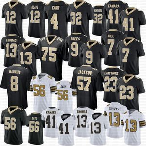 Chris Olave Tyrann Mathieu Jersey de futebol Derek Carr Drew Brees Alvin Kamara Thomas Taysom Hill Marshon Lattimore Taliese Fuaga Shaheed Horvath Bresee Gleason