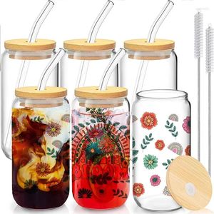 Weingläser 16oz Glasbecher mit Bambusdeck