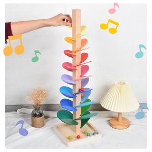 Montessori Baby Drewniana pisownia bloków budulcowych Płatka Tree Rainbow Ball Childrens Mała ścieżka edukacyjna dla dzieci Prezent 240510