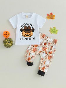 Set di abbigliamento bambine abbigliamento di Halloween maniche lunghe stampe di zucca