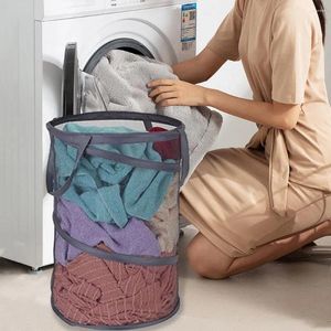 Laundry Bags Portable Basket Foldable Mesh Moisture-proof Space-saving Storage Solution Up