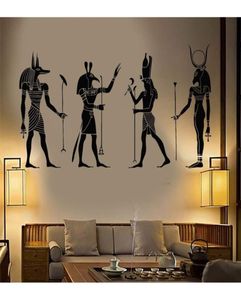 Stor väggdekoration egypten egyptiska gudar rum klistermärke vinylkonst borttagbar affisch modern prydnad anubis ra seth apis väggmålning d547 2106112812