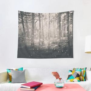 Taquestres Florest Nature Walk - Magical Winter Fairy Lights Tapestry Wall Art Decoration Home