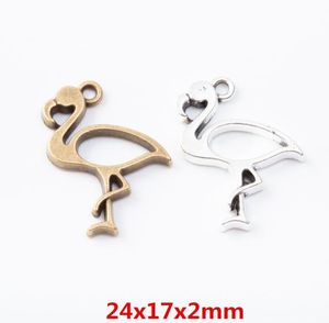 Hela vintage metall zinklegering charms epoxy flamingo ihålig hänge för diy smycken fynd 70841286480