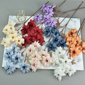 Decorative Flowers 62cm 6 Heads Artificial Small Flower Silk Wedding Party Floral Arrangement Pography Props For Home Table Decor