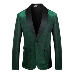 Herrenanzüge glänzende Luxushochzeitskleid Blazer für Männer schlanke Fim Jacken vier Jahreszeiten Drapieren Schneidqualität Gentleman Terno Maskulino