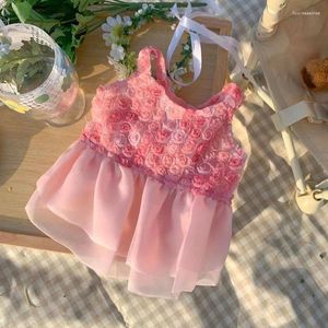 Abbigliamento per cani Dress Dress Cisengre Pet Cuppy Abiti per cuccioli estate in pizzo rosa rosa Wedding Chihuahua Bichon Pug Skirt 2024