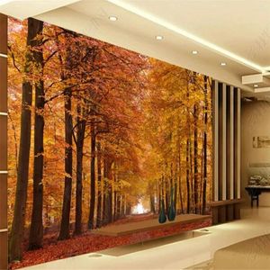 Wallpapers 3d Landscape Wallpaper Maple Forest Deciduous TV Background Wall