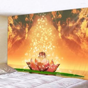 Arazzi Wall Hanging Yoga seduto Lotus Arazzo Hippie Bohémien Decorazione di sfondo