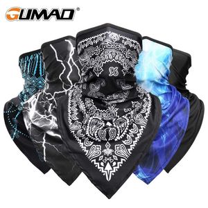 Mode ansikte masker Neck Gaiter Summer Sports Bandana Pipe Scarf Bike vandring resjakt Rinnande fiske Taktik Gait Cover Triangle Mask Q240510