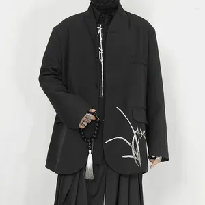 Ternos masculinos NDNBF 2024 Spring Wear estilo chinês pequeno e design bordado de terno solto casaco