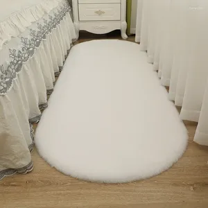 Teppiche verdicken weicher Pelzteppich weißer Schlafzimmer Teppich unregelmäßiger Wohnzimmersofa Bodenmatte Oval Nacht