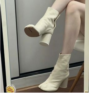 Tabi Boots Designer Shoes Толстая каблука круглая голова модных ботинок с нейтральными сапогами с раздель