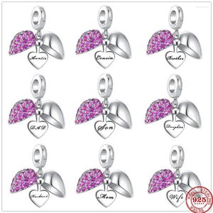 Lösa ädelstenar 925 Sterling Silver Family Blessing Pendant Pärl Charm Fit Original Armband för kvinnor Diy Jewelry Gift