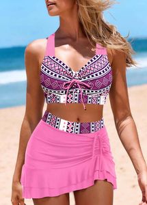 Women's Swimwear 2024 Sexy High Waist Plus Size Bikini Sets Print Women Swimsuit Deep-V Bathing Suit Brazilian Biquini