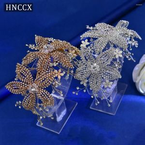 Headpieces HNCCX Handmade Bridal Hair Accessories Wedding Headband Shiny Rhinestone Flowers Headwear For Luxury Women Headdresses CP252