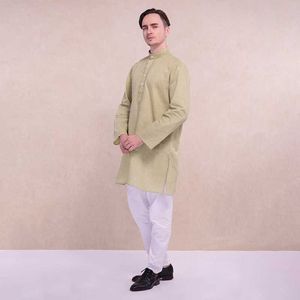 Abbigliamento etnico tradizionale abbigliamento da uomo indiano set kurtis a 2 colori camicia e pantaloni pakistan kurti abbigliamento india kurtal2405