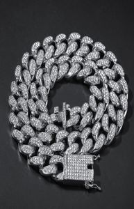 Hip Hop Bling Chains Jewelry Men 14K Gold Batled Out Bracelets Colar Silver Miami Chain Chain 2CM6901843
