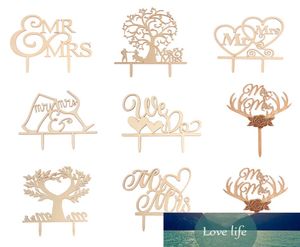 Sra. Sra. Cake Topper DIY Bolo de casamento Topper Laser Cut Letters Wedding Bolo de casamento Decorações Favorias de suprimentos Presentes de noivado8022150