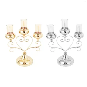 Candle Holders 3 Arms Decorative Metal Bowls Candlestick Candelabra Ornament