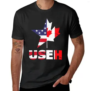 Herren-Tanktors US-Eh Lustig Canada American Flag T-Shirt für eine Boy Edition T-Shirt Korean Fashion Mens Shirts